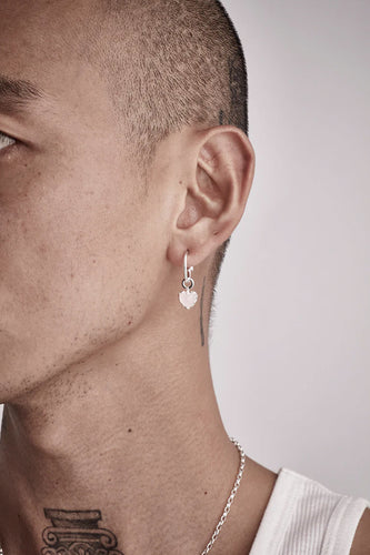 Stolen Girlfriends Club Jewellery - Love Anchor Earring in Rose Quartz / Sterling Silver