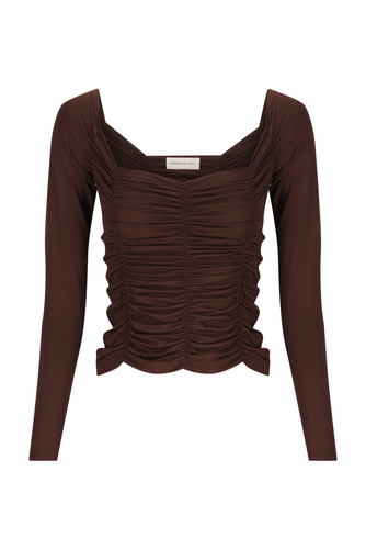 Dominique Healy - Jolene Longsleeve Tee, Chocolate