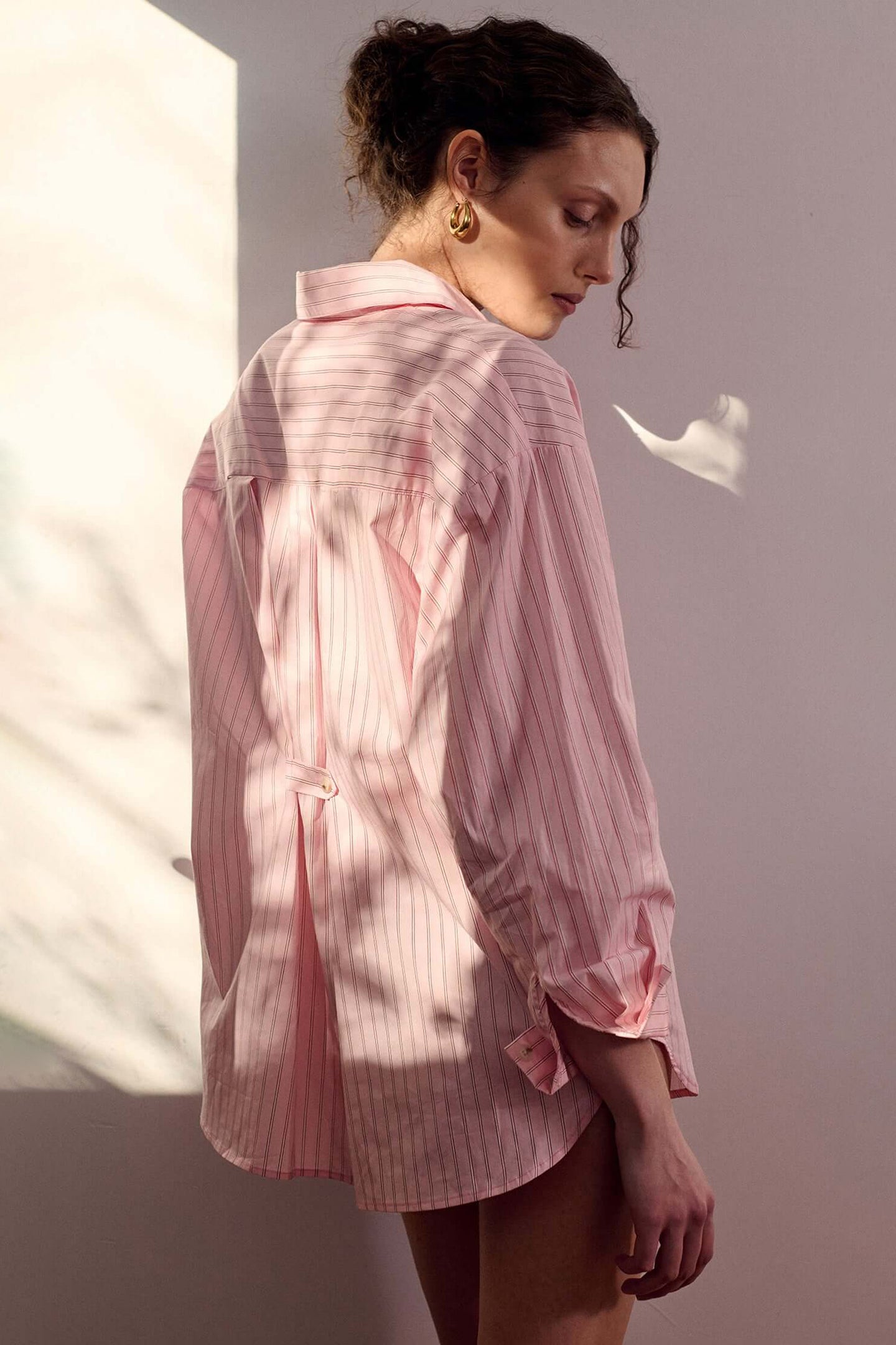 Staple The Label - Kari Oversized Shirt, Pink/White Stripe