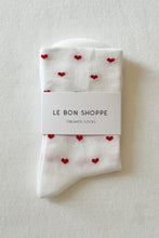 Le Bon Shoppe - Sneaker Socks, Hearts White/Red