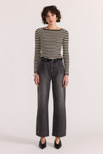 Staple The Label - Lana Stripe Knit Top, Black Cream