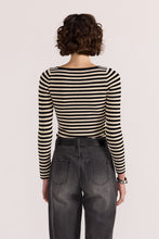 Staple The Label - Lana Stripe Knit Top, Black Cream