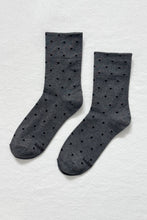 Le Bon Shoppe - Sneaker Socks, Charcoal Polka Dot