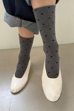 Le Bon Shoppe - Sneaker Socks, Charcoal Polka Dot