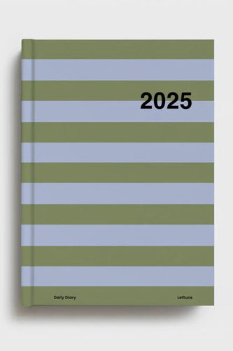 Lettuce - Daily Diary 2025, Periwinkle and Olive Stripe