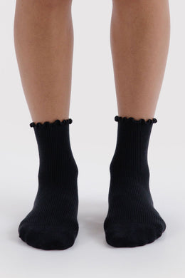 Baggu - Lettuce Edge Sock Set of 2, Black