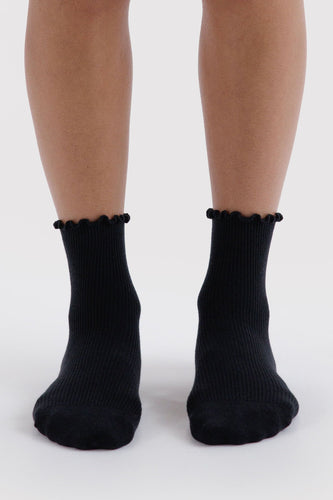 Baggu - Lettuce Edge Sock Set of 2, Black