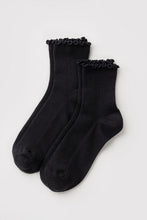 Baggu - Lettuce Edge Sock Set of 2, Black