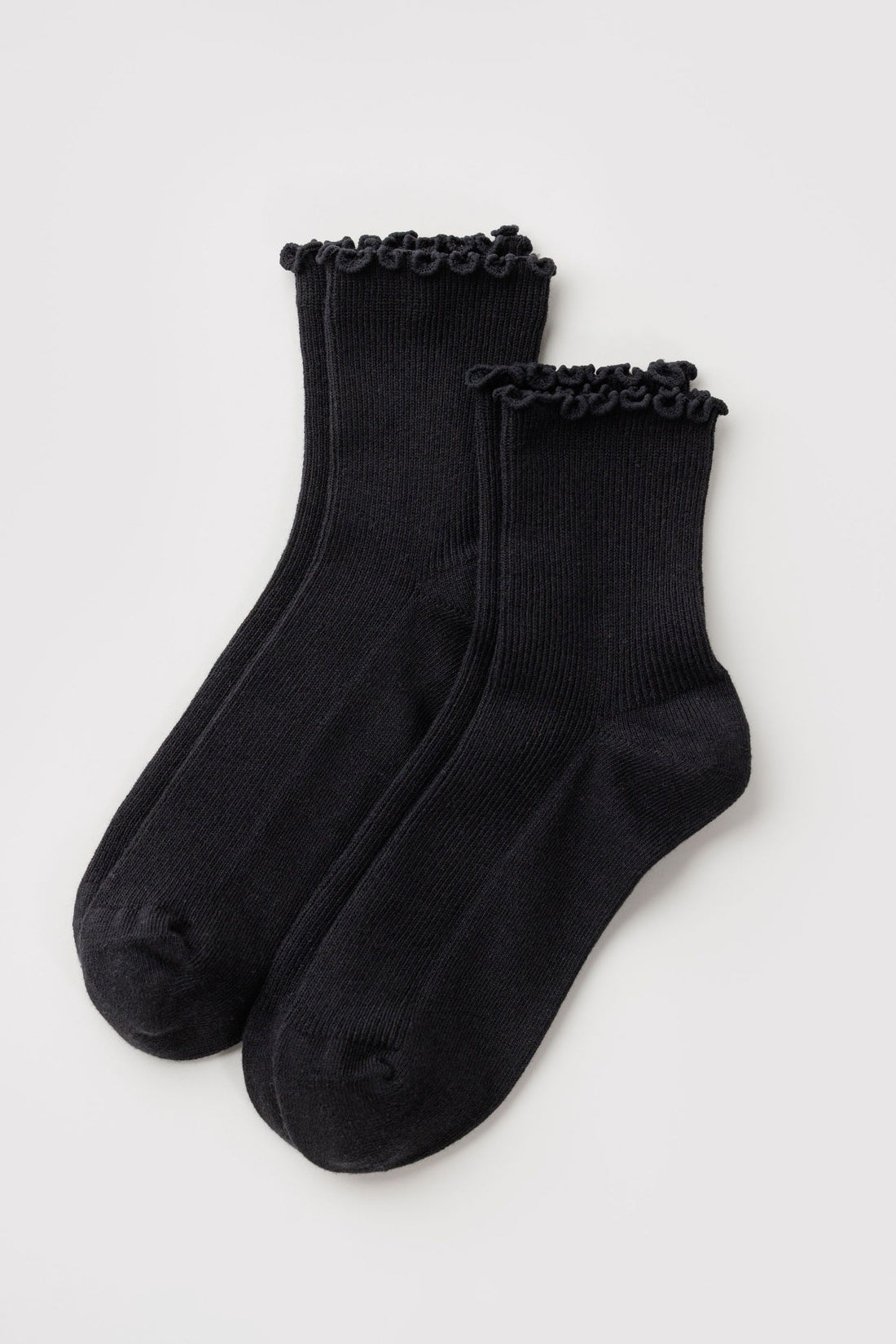 Baggu - Lettuce Edge Sock Set of 2, Black