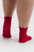 Baggu - Lettuce Edge Sock Set of 2, Wild Plum & Cherry
