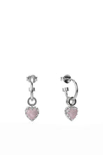 Stolen Girlfriends Club Jewellery - Love Anchor Earrings, Rose Quartz/ Sterling Silver