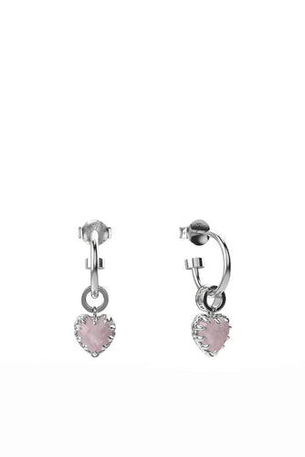 Stolen Girlfriends Club Jewellery - Love Anchor Earrings, Rose Quartz/ Sterling Silver