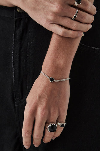 Stolen Girlfriends Club Jewellery - Love Claw Bracelet, Onyx / Sterling Silver