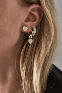 Stolen Girlfriends Club Jewellery - Love Anchor Earrings, Rose Quartz/ Sterling Silver