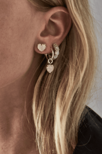 Stolen Girlfriends Club Jewellery - Love Anchor Earrings, Rose Quartz/ Sterling Silver