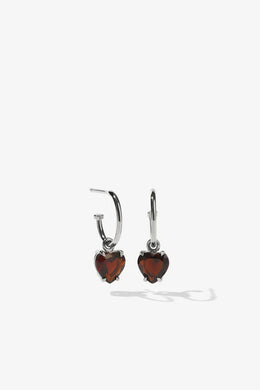 Meadowlark - Heart Jewel Signature Hoops, Sterling Silver