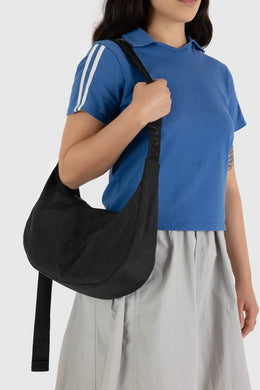 Baggu - Medium Nylon Crescent Bag, Black