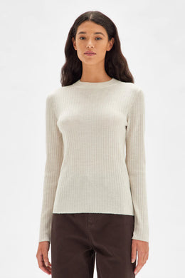 Assembly Label - Mia Long Sleeve Knit, Antique White