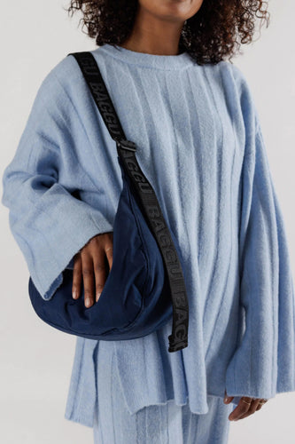 Baggu - Medium Nylon Crescent Bag, Navy