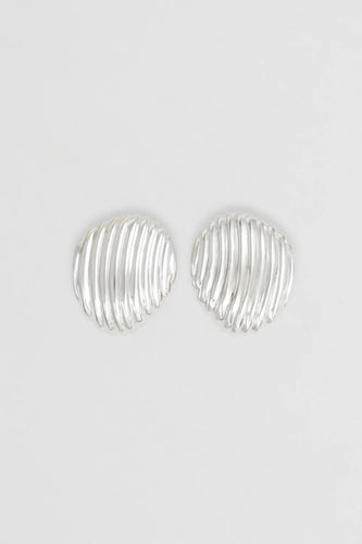 Nina Gordon - Large Paloma Dome Earrings, Silver