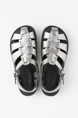 Organic Handloom - Gurkha Platform Sandal, Silver