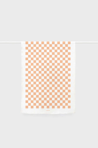 Lettuce - Tea Towel, Checkers Peach
