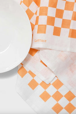 Lettuce - Tea Towel, Checkers Peach