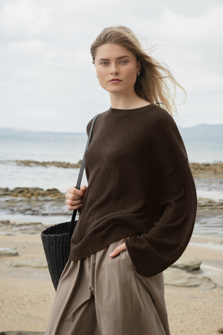 Sophie - Knitted Pullover, Cocoa