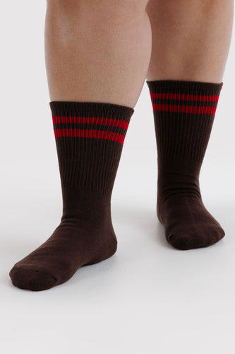 Baggu - Ribbed Sock, Coffee Stripe