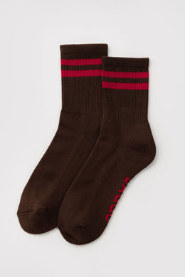 Baggu - Ribbed Sock, Coffee Stripe
