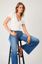 Rollas - Pointelle Cross Over Top, White