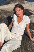 Rollas - Pointelle Cross Over Top, White