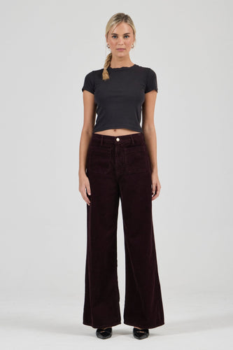 Rollas - Relaxed Sailor Long Cord, Dark Cherry