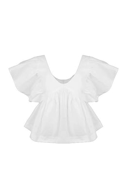Ruby - Noni Ruffle Top, White