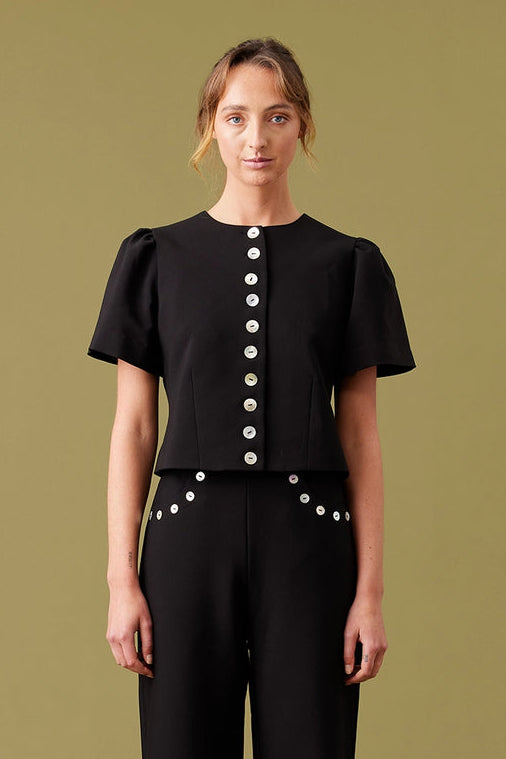 Ruby - Carolyn Short Sleeve Blazer, Black