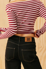 Ruby - Emma Knit Longsleeve, Burgundy Pink Stripe