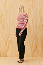Ruby - Emma Knit Longsleeve, Burgundy Pink Stripe