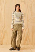 Ruby - Esme Long Sleeve Top, Grey Marle Butter Stripe