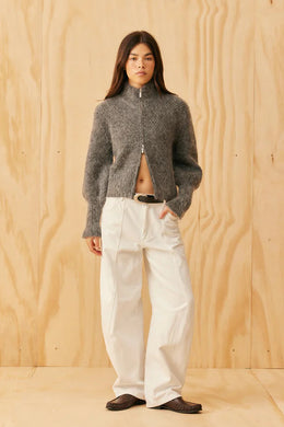 Ruby - Matilda Zip Cardigan, Charcoal