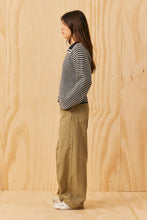 Ruby - Swann Sweater, Navy Grey Stripe