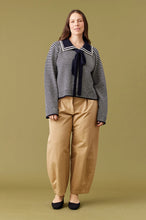 Ruby - Swann Sweater, Navy Grey Stripe