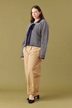 Ruby - Swann Sweater, Navy Grey Stripe
