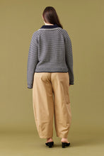 Ruby - Swann Sweater, Navy Grey Stripe
