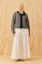 Ruby - Swann Sweater, Navy Grey Stripe