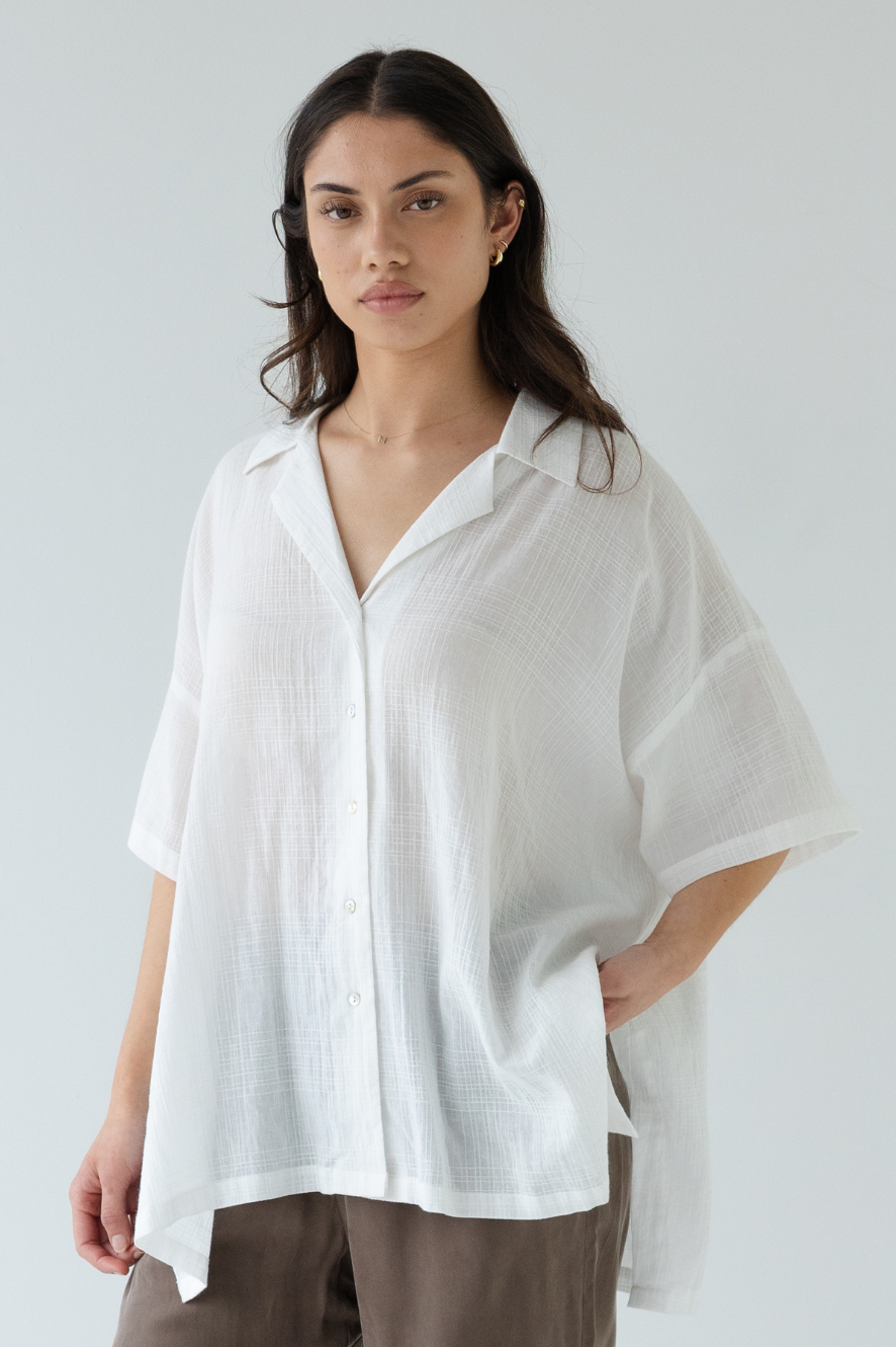 Sophie - Short Sleeves Shirt, Chalk Check
