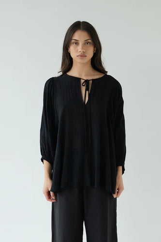 Sophie - Tie Top, Black
