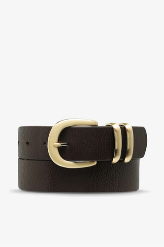 Status Anxiety - Let It Be Belt, Chocolate/Gold