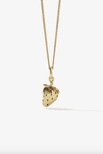 Meadowlark -Strawberry Charm Necklace, Gold Plated