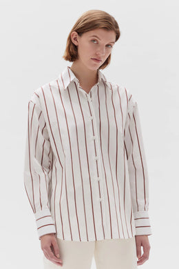 Assembly Label - Everyday Poplin Shirt, Sumac Stripe