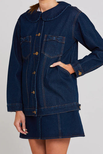Thing Thing - Bowtique Shacket, Indigo Denim